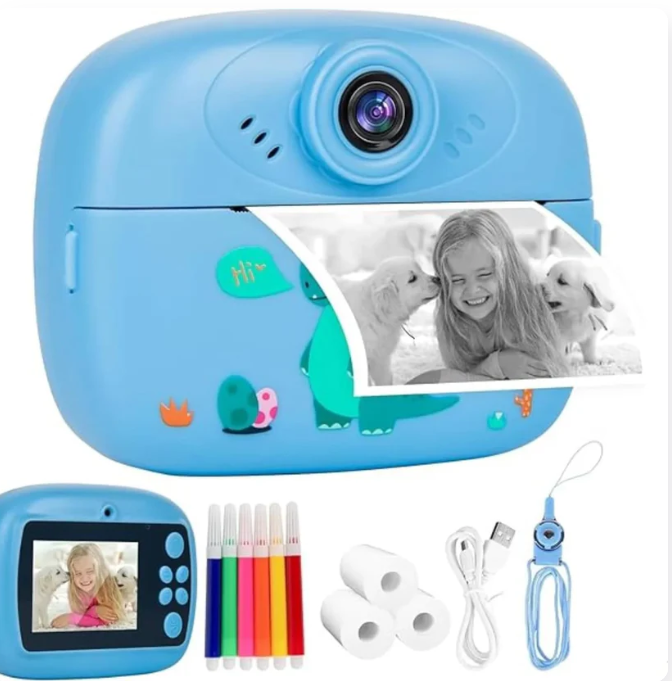 Kids Instant Print Camera 📸 Print Photos Instantly – No Ink Needed!