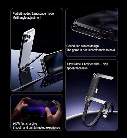 240W USB-C Gaming Charging Cable with Built-In Stand