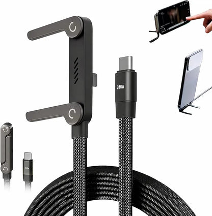 240W USB-C Gaming Charging Cable with Built-In Stand