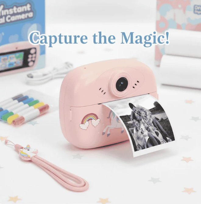 Kids Instant Print Camera 📸   Print Photos Instantly – No Ink Needed!