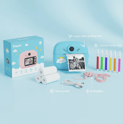 Kids Instant Print Camera 📸   Print Photos Instantly – No Ink Needed!