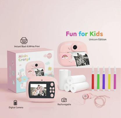 Kids Instant Print Camera 📸   Print Photos Instantly – No Ink Needed!