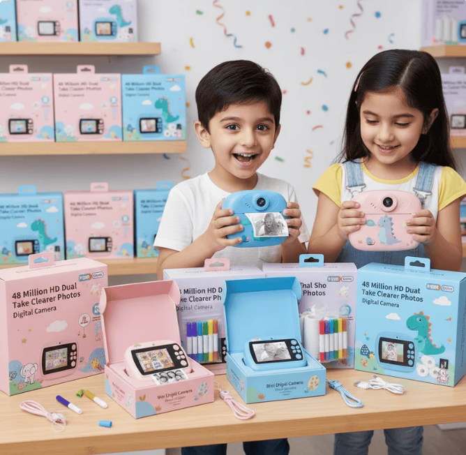 Kids Instant Print Camera 📸   Print Photos Instantly – No Ink Needed!