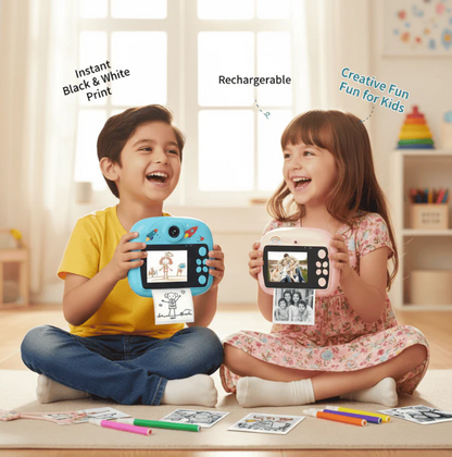 Kids Instant Print Camera 📸   Print Photos Instantly – No Ink Needed!
