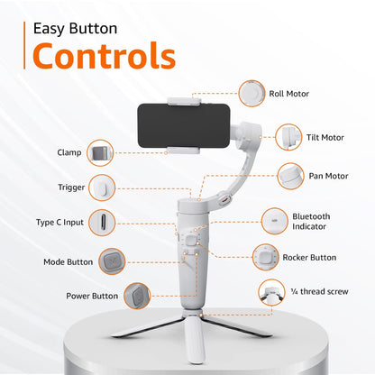 M1 3-Axis Merak One Handheld Smartphone Gimbal Stabilizer (Foldable, One-Key Orientation Switch, Built-in Tripod)
