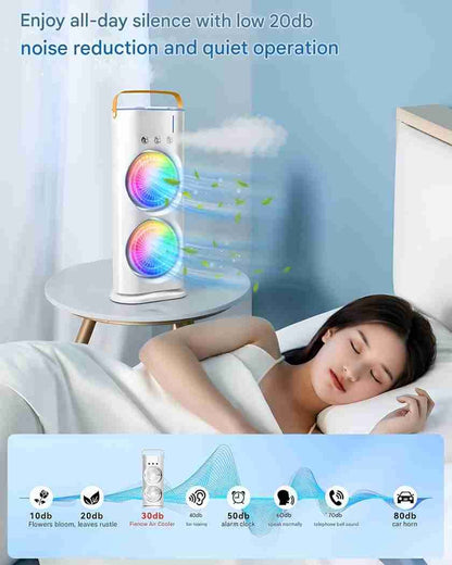 Portable Dual Fan Rechargeable Cooler Cum A/C